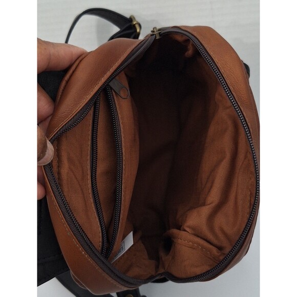 Vintage Hara Two Tone Mini Soft Leather Backpack Travel Western Bohemian NWT main image 8